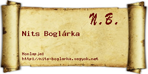 Nits Boglárka névjegykártya